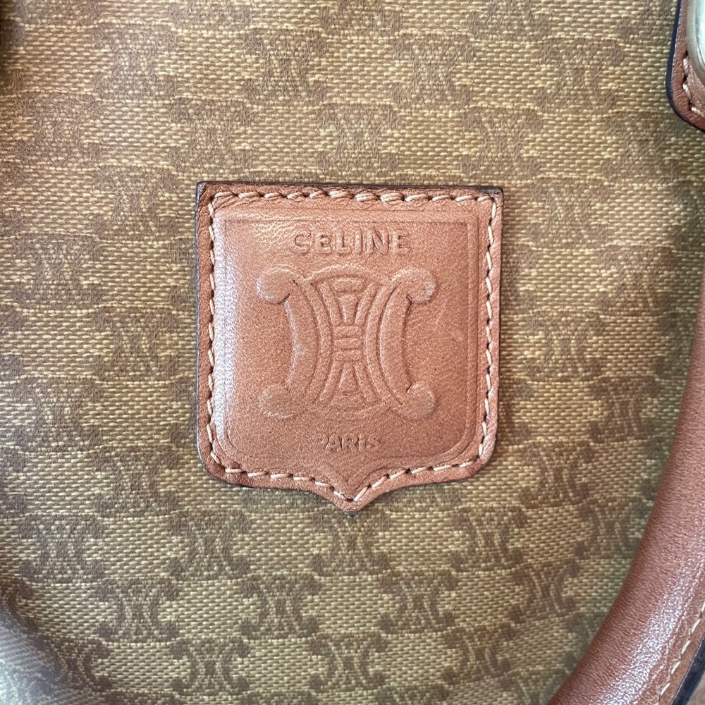 Celine Macadam Vintage Brown/Beige PVC Top Handle Hand Bag - Picture 12 of 16
